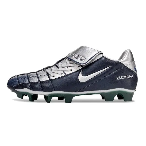 Nike Air Zoom Total 90 III Blue and Silver Firm Ground FG Football Boot