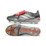 Adidas Predator 26 Elite Tongue Gray and Orange Firm Ground FG Football Boot - Silver