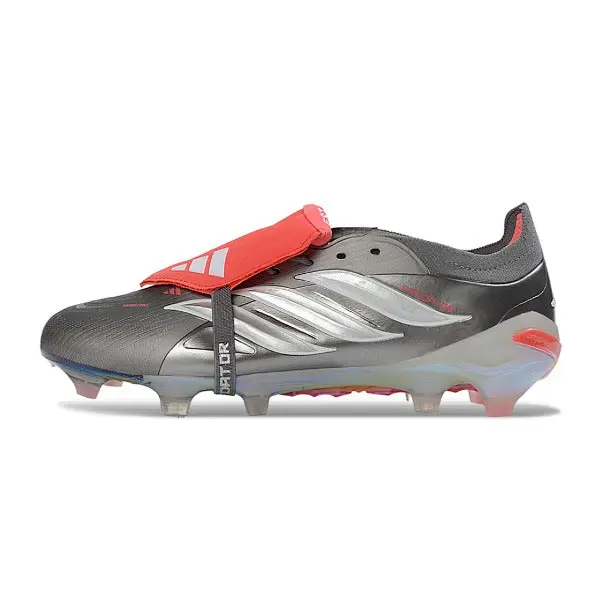 Adidas Predator 26 Elite Tongue Gray and Orange Firm Ground FG Football Boot - Silver