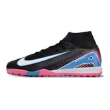 Nike Zoom Mercurial Superfly 10 Elite Black Light Pink and Blue Turf TF Kids Football Boot