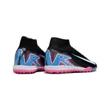 Nike Zoom Mercurial Superfly 10 Elite Black Light Pink and Blue Turf TF Kids Football Boot