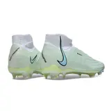Nike Phantom Luna Elite White Green and Blue Firm Ground FG Kids Football Boot