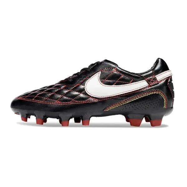 Nike Tiempo R10 Legend Elite Black Red and White Firm Ground FG Football Boot