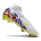 Nike Air Zoom Mercurial Superfly 10 Elite White Purple and Green Firm Ground FG Football Boot