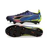 Puma Ultra 5 Carbon Blue and Fluorescent Green Firm Ground FG Football Boot
