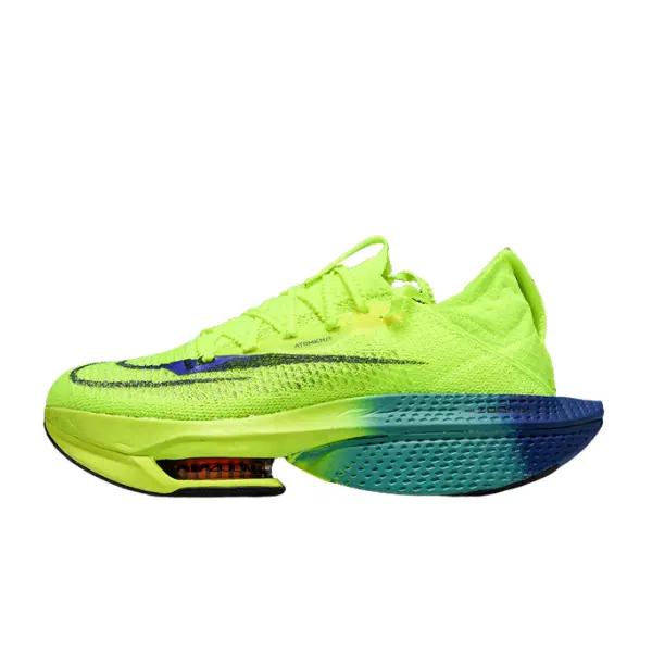 Nike Air Zoom Alphafly Next% 2 Proto Green Running Shoes - Volt/Blue