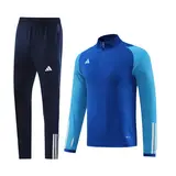 Adidas Blue Cold Set Quarter-Zip Top and Pants - Royal/Light Blue