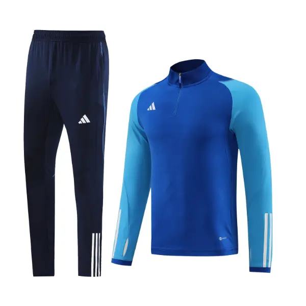 Adidas Blue Cold Set Quarter-Zip Top and Pants - Royal/Light Blue