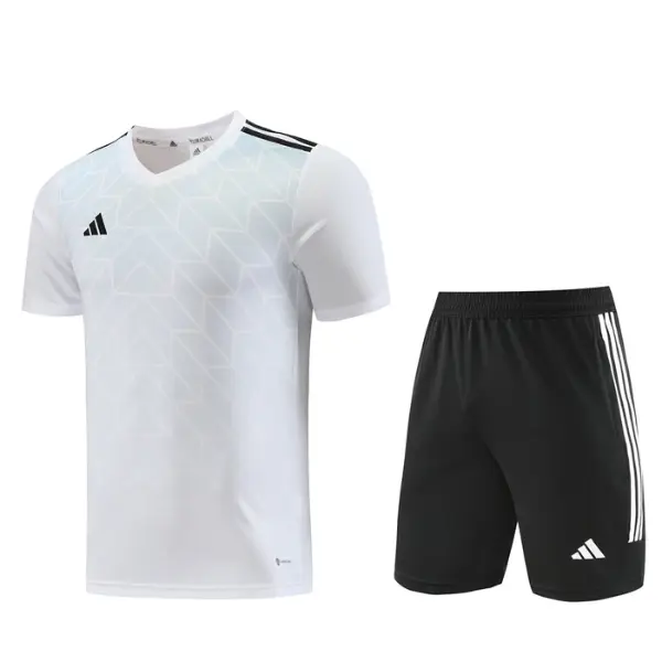 Adidas White and Black Training Set T-Shirt and Shorts