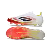 Adidas F50 Elite Laceless White and Red Firm Ground FG Football Boot
