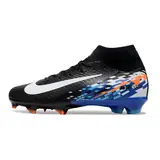 Nike Air Zoom Mercurial Superfly 10 Elite Black Blue and Orange Firm Ground FG Kids Football Boot