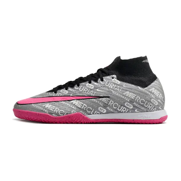 Nike Zoom Mercurial Superfly 9 Elite Gray and Pink Indoor IC Football Boot