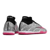 Nike Zoom Mercurial Superfly 9 Elite Gray and Pink Indoor IC Football Boot