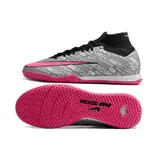 Nike Zoom Mercurial Superfly 9 Elite Gray and Pink Indoor IC Football Boot