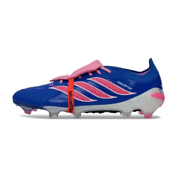 Adidas Predator 26 Elite Tongue Blue, Pink and White Firm Ground FG Football Boot