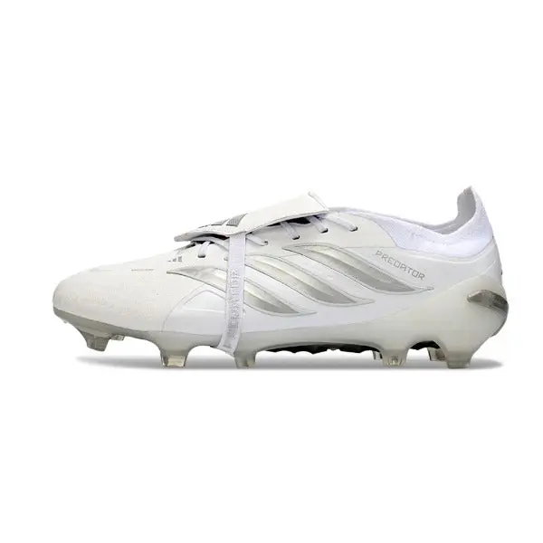 Adidas Predator 26 Elite Tongue White and Silver Firm Ground FG Football Boot