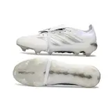Adidas Predator 26 Elite Tongue White and Silver Firm Ground FG Football Boot
