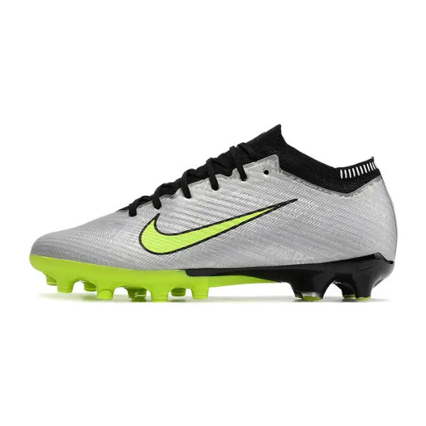 Nike Air Zoom Mercurial Vapor 15 Elite Kids Gray and Green Artificial Ground AG Football Boot