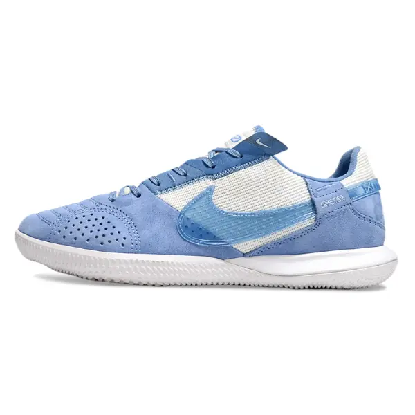 Nike Streetgato White and Blue Indoor IC Football Boot - Light Blue
