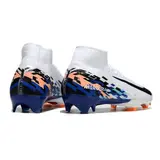 Nike Air Zoom Mercurial Superfly 10 Elite White Blue and Black Firm Ground FG Football Boot