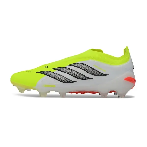 Adidas Predator 26 Elite Laceless Light Green and White Firm Ground FG Football Boot