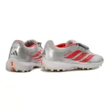 Adidas Predator 26 League Tongue Silver and Red Turf TF Football Boot