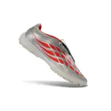 Adidas Predator 26 League Tongue Silver and Red Turf TF Football Boot