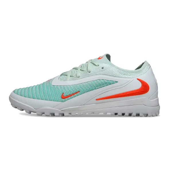 Nike Phantom 6 Elite Light Blue and White Turf TF Football Boot - Mint/Red