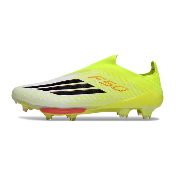 Adidas F50+ Elite Laceless Black and Yellow Firm Ground FG Football Boot - Volt/White