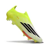 Adidas F50+ Elite Laceless Black and Yellow Firm Ground FG Football Boot - Volt/White