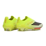 Adidas F50+ Elite Laceless Black and Yellow Firm Ground FG Football Boot - Volt/White