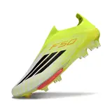 Adidas F50+ Elite Laceless Black and Yellow Firm Ground FG Football Boot - Volt/White