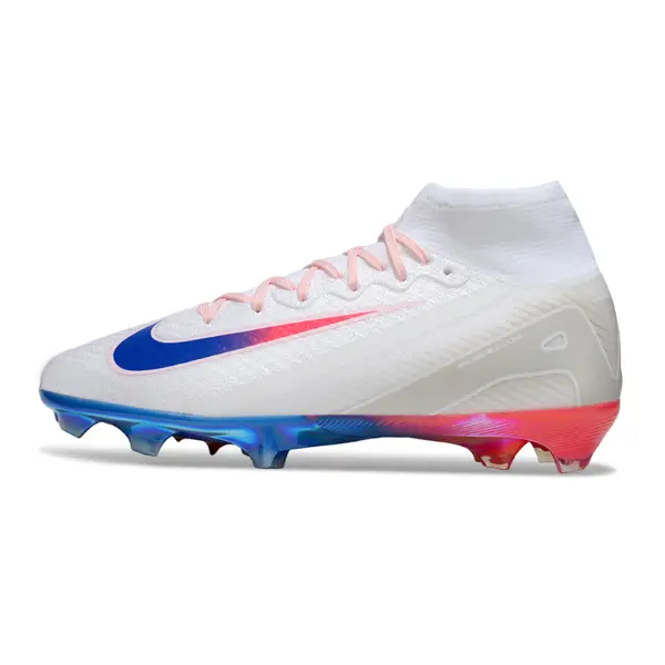Nike Air Zoom Mercurial Superfly 10 Elite White Orange and Blue Firm Ground FG Kids Football Boot