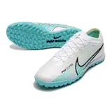 Nike Zoom Mercurial Vapor 15 Elite White and Light Blue Turf TF Football Boot