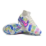 Nike Zoom Mercurial Superfly 9 Elite White and Colorful Firm Ground FG Kids Football Boot