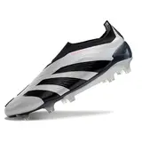 Adidas Predator 30 Elite Laceless Silver and Black Firm Ground FG Football Boot