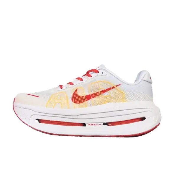 Nike Air Zoom Vomero Premium White and Orange Running Shoes - White/Red/Yellow