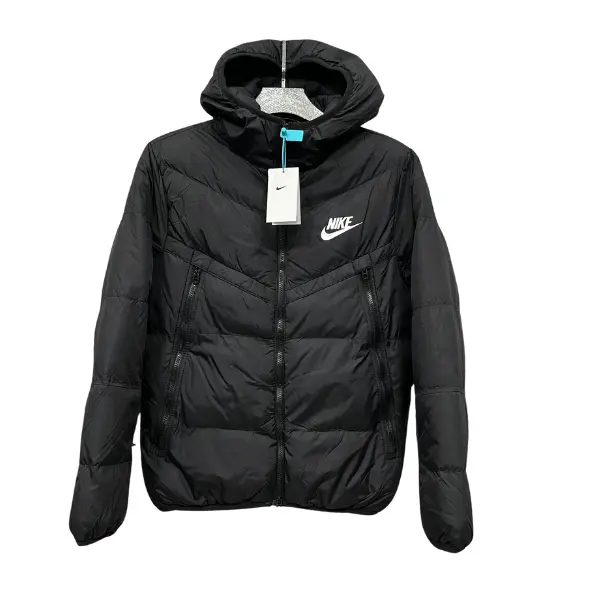 Nike Black Puffer Jacket - Black Hooded