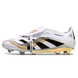 Adidas Predator 25 Elite Tongue White and Gold Firm Ground FG Football Boot