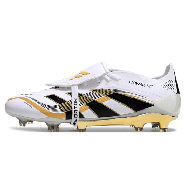 Adidas Predator 25 Elite Tongue White and Gold Firm Ground FG Football Boot