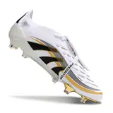Adidas Predator 25 Elite Tongue White and Gold Firm Ground FG Football Boot