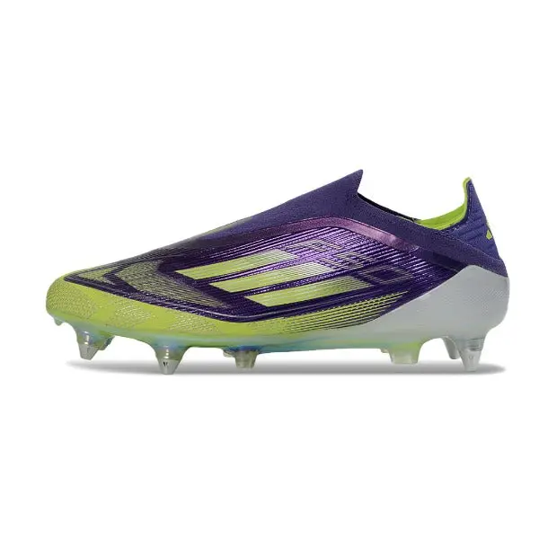 Adidas F50 Elite Laceless Purple and Green Mixed Studs SG Football Boot