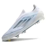 Adidas F50 Elite Laceless White and Blue Firm Ground FG Football Boot - Ice Blue