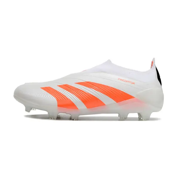Adidas Predator 30 Elite Laceless White and Orange Firm Ground FG Kids Football Boot