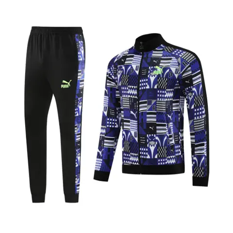 Puma Cold Set Blue White and Black Cold Set Quarter-Zip Top and Pants