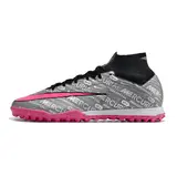 Nike Zoom Mercurial Superfly 9 Elite Gray and Pink Turf TF Football Boot