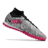 Nike Zoom Mercurial Superfly 9 Elite Gray and Pink Turf TF Football Boot