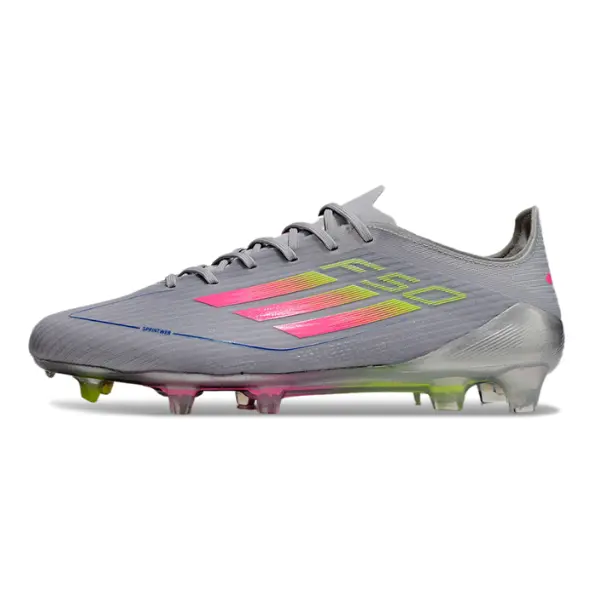 Adidas F50 Elite Gray Pink and Yellow Firm Ground FG Football Boot