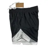 Jordan Black and White Shorts - Grey Diamond Panel