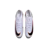 Nike Zoom Mercurial Vapor 15 Elite White Black and Orange Firm Ground FG Kids Football Boot